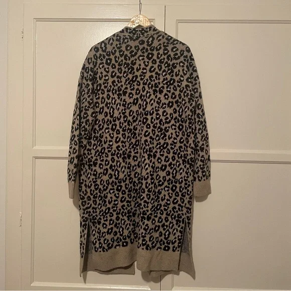 Sanctuary Cat’s Meow Leopard Print Duster Sweater Long Cardigan Women’s Size XS - Picture 2 of 4